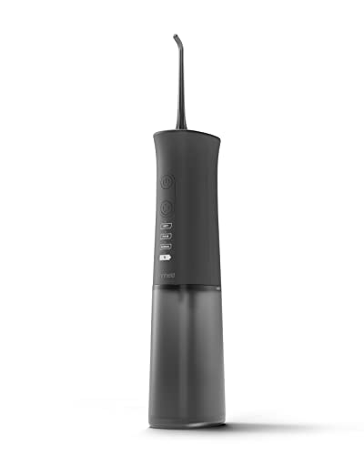 Zahnheld® Munddusche AQUADENT, Water Flosser zur sanften und effektiven Reinigung der Zähne und Zahnzwischenräume, kabellos, mit abnehmbarem Tank, 3 Programme, Schwarz Cover