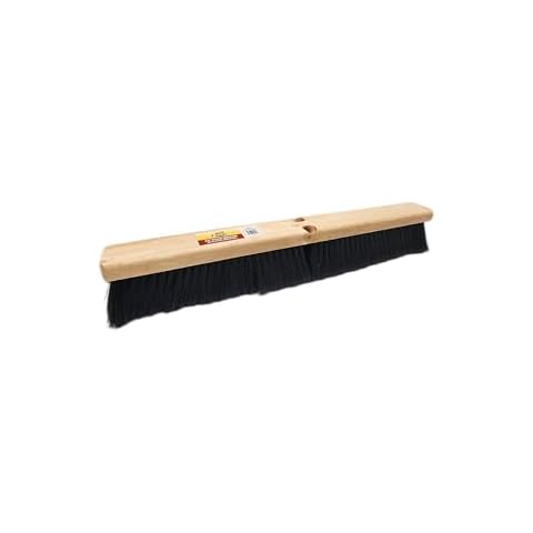 Janico 4024 Bristles 24 Inch Indoor Surface Push Broom with Polypropylene Bristles, Brown Cover