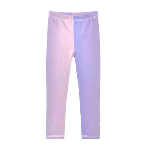 DOMIKING Light Purple Gradient Girl's Leggings Pants Kids' Yoga Pants Stretchy Workout Bottoms 4 Years