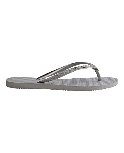 Havaianas Kids Slim Glitter Flip Flops - Spring and Summer Glitter Sandals for Kids - Ice Grey, 11/12C little kid3