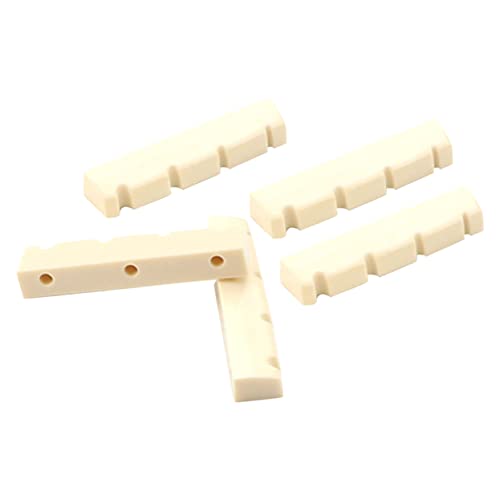 FAVOMOTO Guitar Nut for Electric Bass 5pcs Pre-slotted Guitar Nut Bass String Accessories Improve Tone Vibrations Guitar Hardware Present
