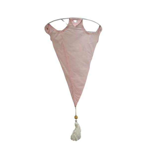 Traditional 12 Inches Silk Fabric Top Round Cut Style Ceiling Pendant Light Shade with Tessel (Light Pink)