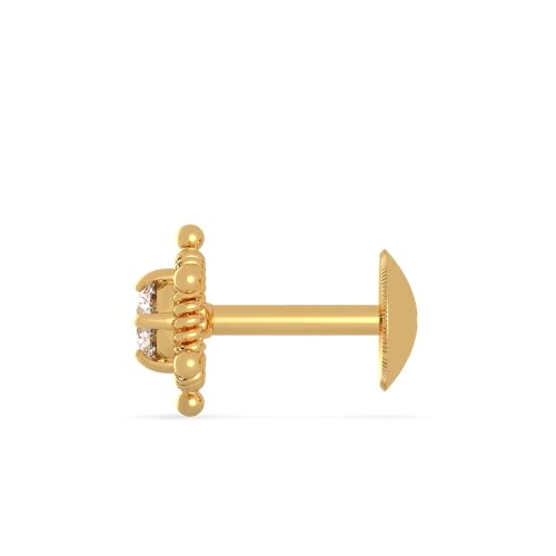 Malabar Gold & Diamonds Yellow Gold Nose Pin for Women 22 k | 22k BIS Hallmark (916) Nose Stud for Women and Girls with Piercing - Image 3