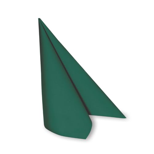 DeinPack 50 x Airlaid Serviette 40 x 40 cm dunkelgrün - hochwertige Einwegservietten stoffähnlich - Reißfest, Saugstark & Formstabil - ideal für Hochzeit, Partys und Events