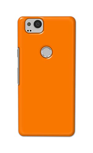 Image of Plain Orange Hard Back Case Cover for Google Pixel 2 Back Cover -(J5) VNS2229