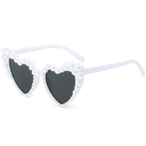 Lunettes de soleil pour femmes yeux sensibles protection UV400 monture large blanc gris