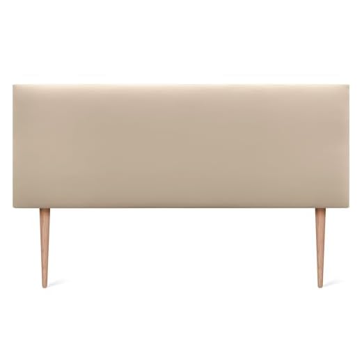 DHOME Cabecero de Polipiel o Tela AQUALINE Liso con Patas cabeceros Cabezal tapizado Cama Lujo (135x105cm con Patas (Camas 120/135/140), Polipiel Beige)