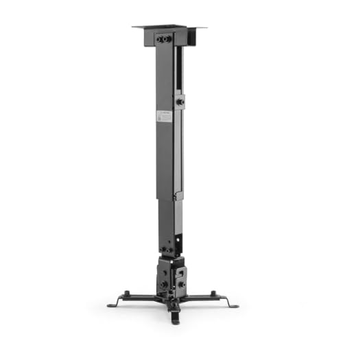 Image of ARGO Heavy-Duty Adjustable Ceiling Projector Mount - Universal Extendable Telescoping Pole with 360 Swivel & Tilt - High-Weight Capacity Steel Frame for Home Theater, Office & Classroom (Matte Black)