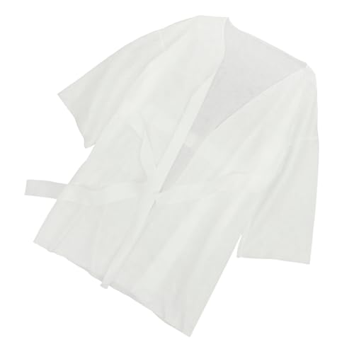 GAROZATION Sweat Steaming Robe Disposable Sweat Wrap Salon Supplies Spa Accessories Polyester Cotton Comfortable Single Use Bathrobe White