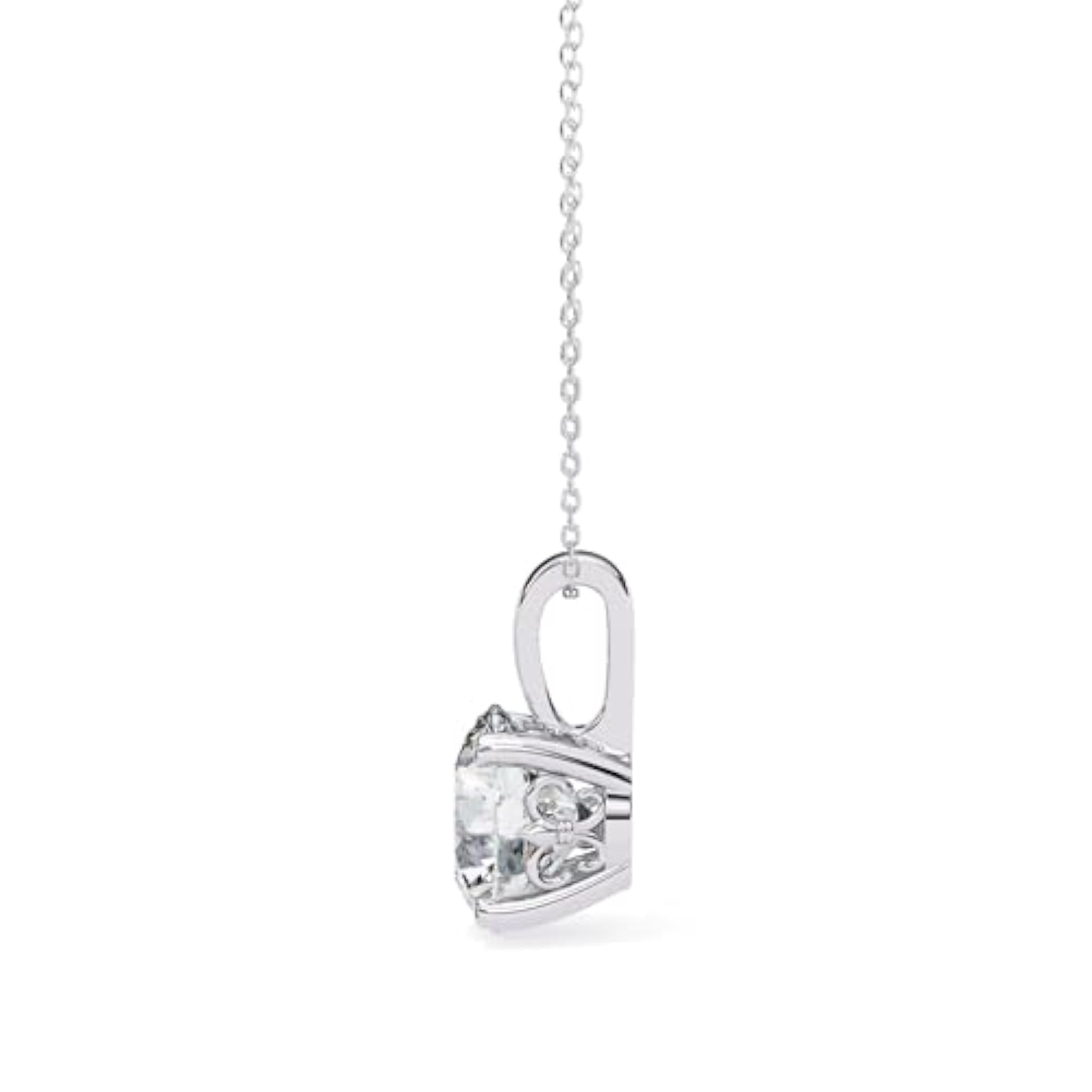 925 Silver Sparkling Zirconia Pendant, Rhodium Plated