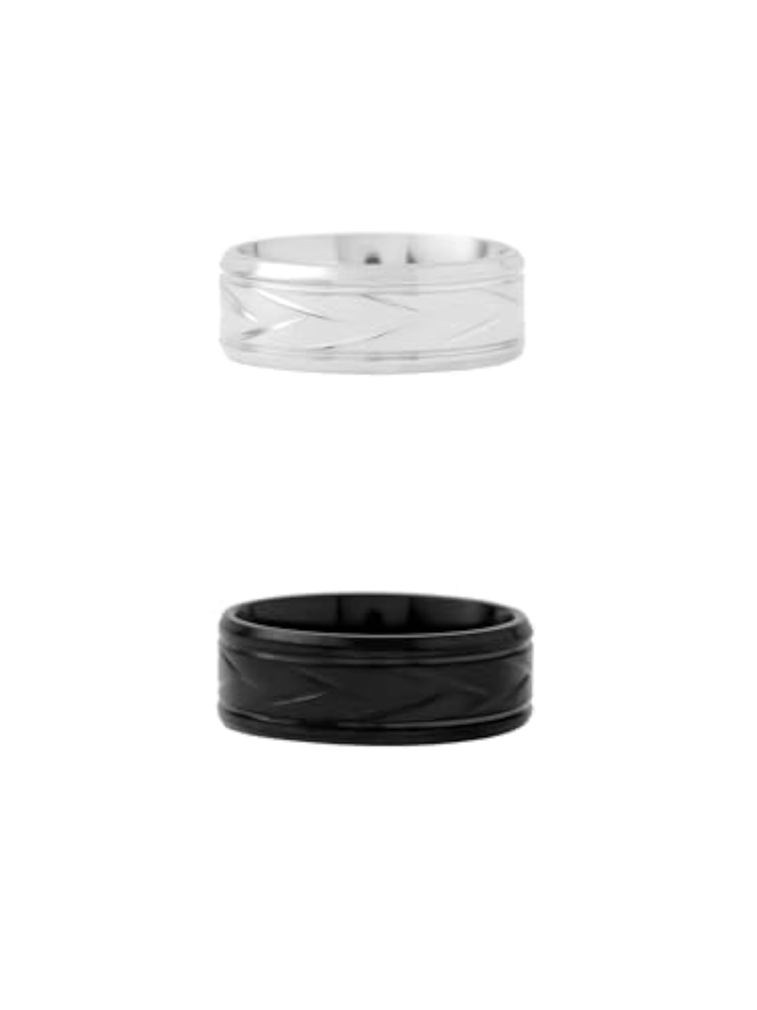 Men's Fashion Stainless Steel Band Ring Combo of 2