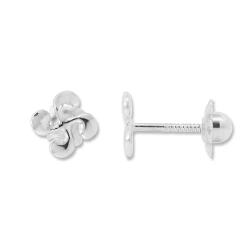 Pendientes Lauburu de Oro Blanco para Bebé