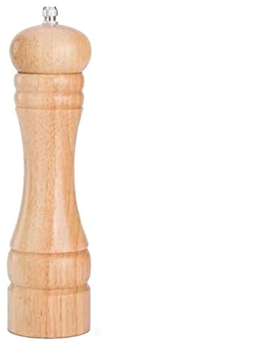 Image of Yancorp Salt and Pepper Grinder, 15 cm Tall, Wooden Body with Lid, Adjustable Coarseness Manual Spice Mill (Wooden)