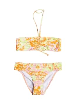Image of Roxy Girls Last in Paradise Bandeau Bikini, Orange Piece of Paradise, 7