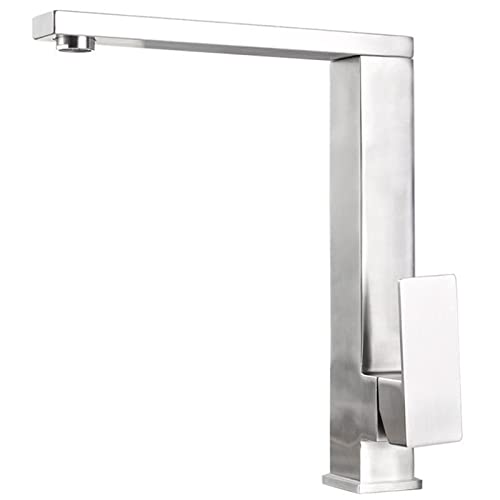 Robinet de lavabo carré pivotant à 360 degrés mitigeur cuisine eau chaude et froide