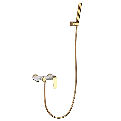 Robinet d'eau bain douche blanc anti-calcaire en laiton pour rénovation