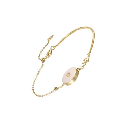 Bracelet argent S925 anti-ternissement et jade blanc authentique - 5