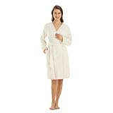 Chakra Spenza Damen-Bademantel Ecru – 40% Bambus, 60% Baumwolle, steigern Sie Ihr Badevergnügen mit seiner weichen und saugfähigen Struktur | l - naturfarben