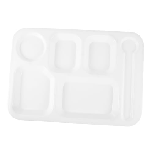 SOLUSTRE Lunch Divided Tray 6 Compartments Food Compartment Tray School Snack Plate Heat Resistant Non-slip
