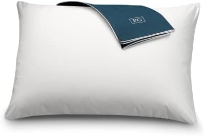Pillow Guy Almohada de cama de lujo alternativa de plumón con funda de almohada extraíble hecha de 100% algodón, almohada de relleno con micronona,