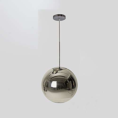Lustre suspendu LED miroir argenté 35cm en verre durable