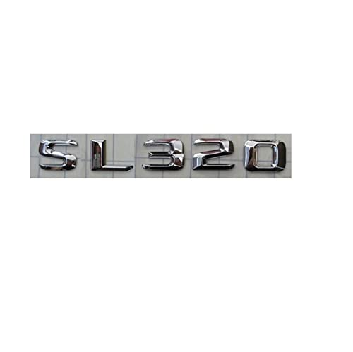 BREAUX Chrome 3D ABS Plastic Car Trunk Rear Letters Badge Emblem Decal Sticker Compatible With Mercedes Benz SL Class SL320 badges