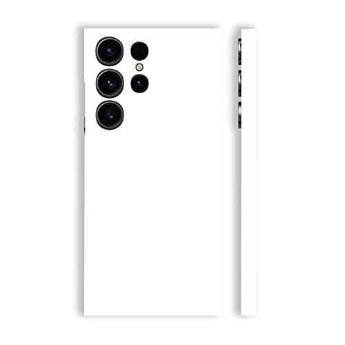 MightySkins Skin Compatible with Samsung Galaxy S23 Ultra Full Wrap - Solid White | Protective, Durable, and Unique Vinyl Decal wrap Cover | Easy to Apply & Change Styles | Made in The USA
