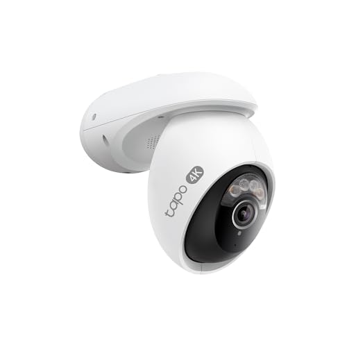 Tapo 4K 8MP Wired Pan/Tilt Outdoor Security Camera, Free Person/Vehicle Detect & 360° View, Color Night, Local AI, SD/Cloud Storage, Works w/Alexa & Google Assistant, 2.4 GHz WiFi C560WS