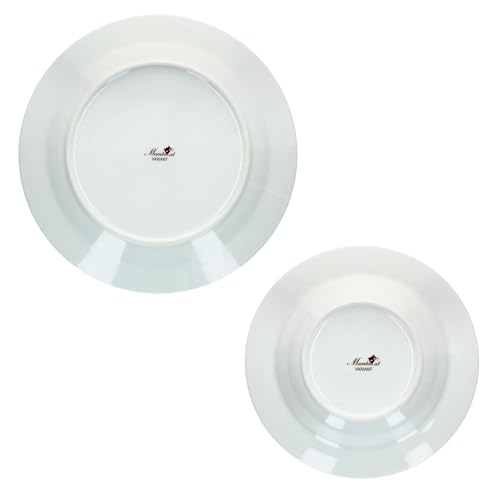 MamboCat Variant Grün 12tlg Tafelservice I farbiges Porzellan-Geschirr für 6 Personen I Bunte 6X Suppenteller & 6X Speiseteller I Essteller & Tiefe Teller für Frühstück, Mittag & Abendbrot