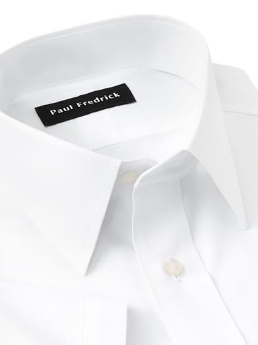 Paul Fredrick Men's Classic Fit Non-Iron Cotton Solid Short Sleeve Dress Shirt3