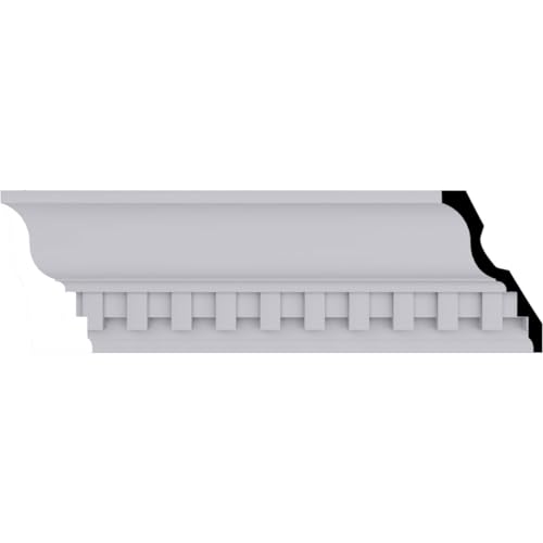 Endurathane Dentil Crown Moulding, 4 5/8"H x 2 7/8"P x 5 1/2"F x 94 1/2"L, (1 3/8" Repeat), Factory Primed by Ekena Millwork - Image 5