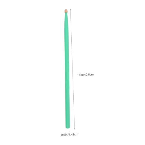 Abaodam 2 pares de baquetas de madera de arce color verde para percusión con agarre ergonómico y superficie antideslizante, adecuadas para principiantes y varios estilos de batería miniatura 2