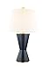 Hudson Valley Lighting L1040-MB 1 Light Table Lamp with Off White Linen Shade, Matte Black, Aged Brass Finish
