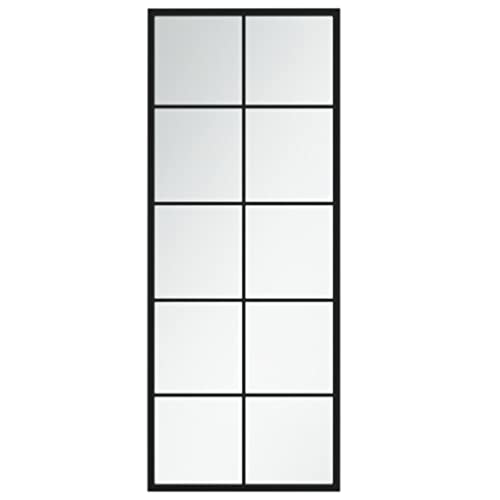 vidaXL Black Wall Mirror - Minimalistic and Elegant Metal Frame Design – Suitable for Bedroom, Bathroom and Living Room – 100x40 cm