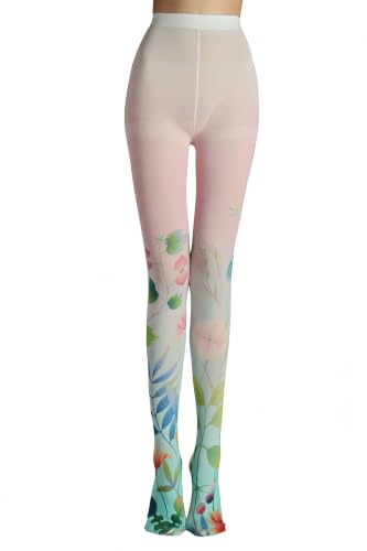Image of Sahabowi Women's Sheer Tights, Digital Print Designs Stockings