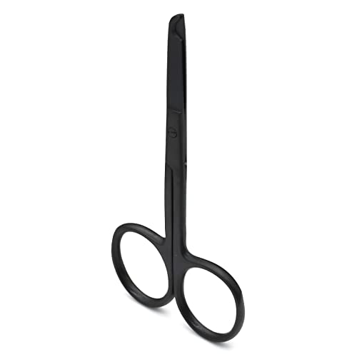 Image of 3.5 inch Stitch Scissors with Black Color Coating - Premium Quality Instrument- Delicate Hook - Perfect for Suture Removal, First Aid, EMS Training (Straight)
