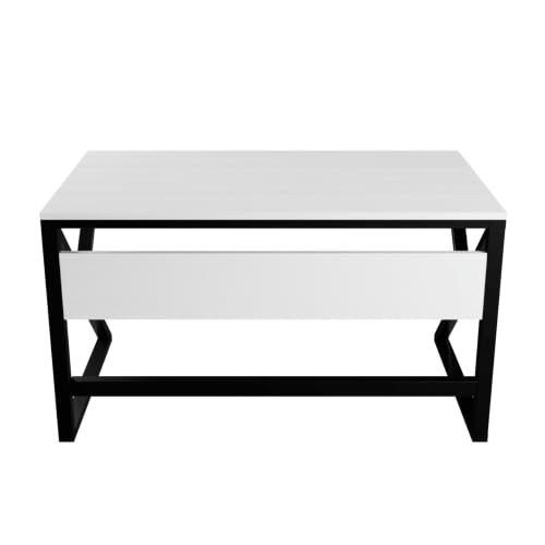 Image of Riyan Luxiwood Alden Computer Table in Engineering Wood for Home & Office, Simple Style Desk, Scratch Resistance Surface, Easy to Assemble, Study Table for Kids (Size-12 X 5 X 75 Cm) - White