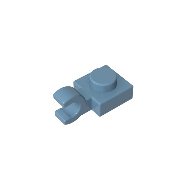 Gobricks 6019 Hinge Plate Plate Special 1x1 with Clip Horizontal [Thick U Clip] 50 Pieces GDS-813 Compatible with Lego Building Blocks Color:Sand Blue — image 1