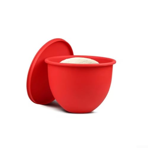 Puupaa Ensemble de revêtement en silicone pour bol mixeur KitchenAid, inserts interchangeables 3 en 1 avec bec verseur et couvercles de rangement, passe au lave-vaisselle et au micro-ondes (rouge)
