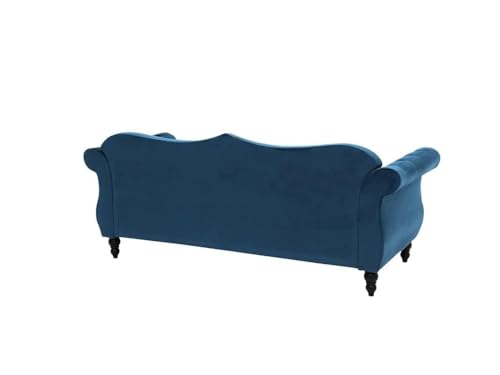 Modern Classic Sofa Couch Fabric & Valvet Tufted Chesterfield Sofa Living Room and Office (Blue (3+2))