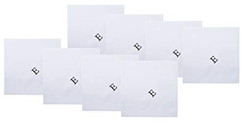 Image of Retreez 8 Pc Pure Cotton Initial Monogrammed Men's Handkerchiefs Hanky Gift Set