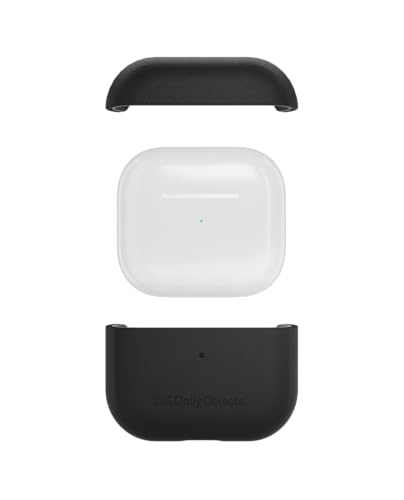 Image of Dailyobject Leatherite AirPods Case Cover Compatible with Apple AirPods 4 | Durable Leatherite Material | Shock Resistant & Lightweight | Compatible Wireless Charging | Stylish Design - (Black)