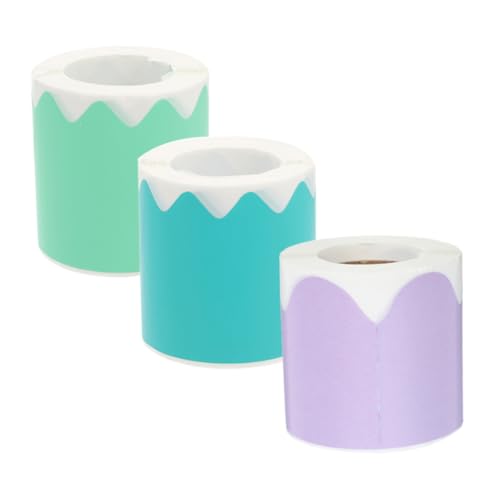 PLAFOPE 3 Rollos Pegatina Adhesiva Bordes Pizarra Decorativa Resistente Colores Surtidos para Tablón Anuncios Aulas Oficinas