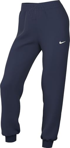 Nike Sportswear Phoenix Fleece Damen-Trainingshose Mit Mittelhohem Bund, Midnight Navy/Sail, FZ7626-410, L