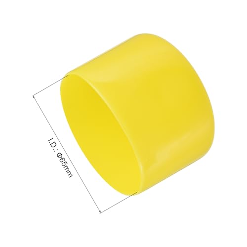 Image of uxcell 2pcs Rubber End Caps 65mm(2 9 /16 inch) ID Vinyl Round Tube Bolt Cap Cover Screw Thread Protectors Yellow, 40mm Height