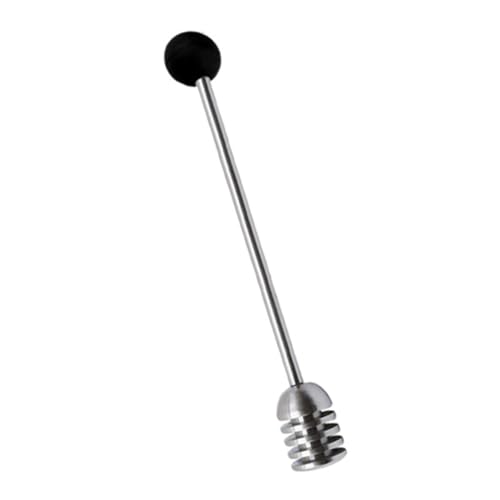 Ciieeo Honey Spoons Stainless Steel Honey Jar Dipper Stirrer for Syrup Round Bead Long-lasting