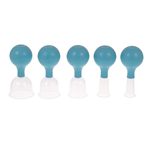 5er Set Schröpfglas aus Kunststoff mit Ball | Hellblau | alle Größen