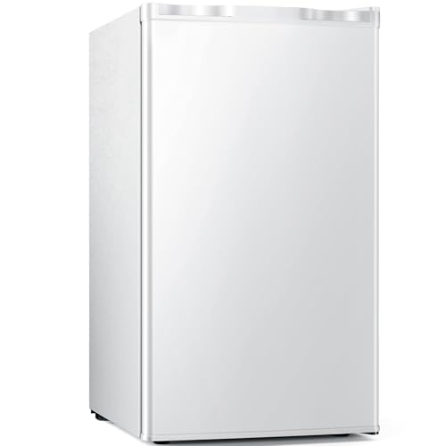 Antarctic Star Mini Compact Refrigerator with Freezer, 3.2 Cu.Ft. Single Door with Adjustable Thermostat,Removable Glass Shelves for Apartment/Dorm/Office,WHITE on Fridge.com