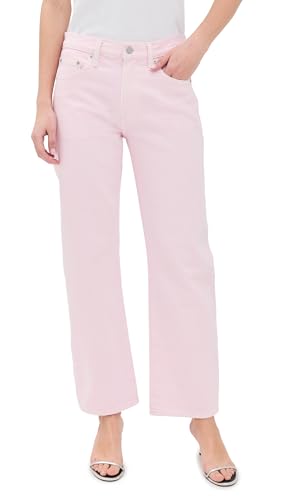 Image of PISTOLA - Lexi Mid Rise, Signature Bowed Straight Jeans - Light Denim Jeans