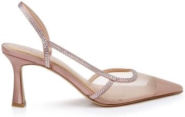 Jewel Badgley Mischka Tammy Mesh Pointed Toe Slingback Stiletto Heels - Image 3